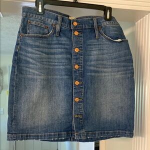J. Crew Denim Button-Front Skirt